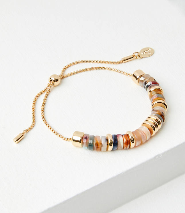 Tortoiseshell Print Pull Tie Bracelet