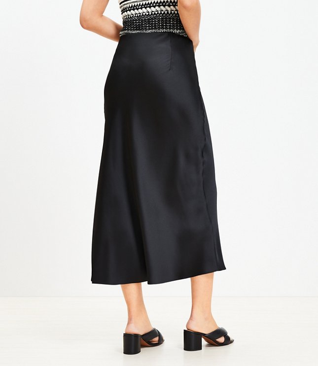 Petite Satin Bias Midi Skirt