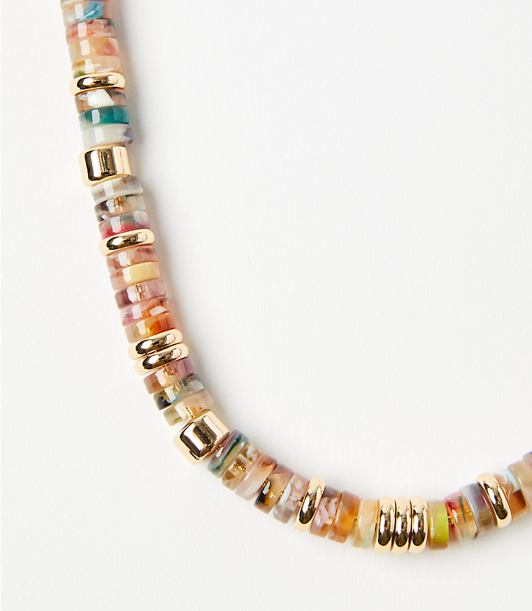 Tortoiseshell Print Pull Tie Necklace image number null