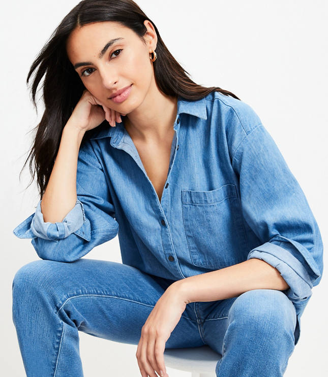 Chambray Oversized Pocket Shirt - Dutch Blue Chambray