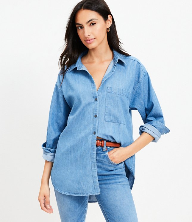 Chambray Oversized Pocket Shirt - Dutch Blue Chambray