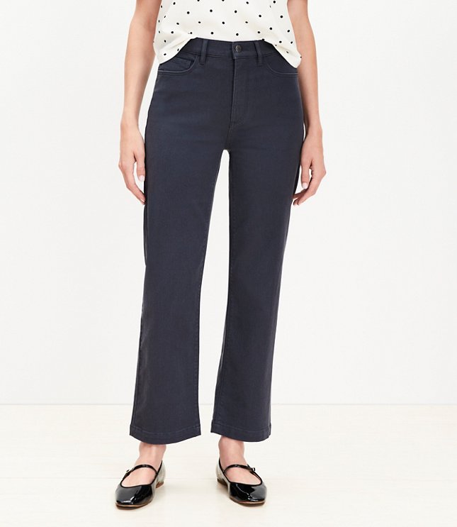 Petite Five Pocket Straight Pants in Twill