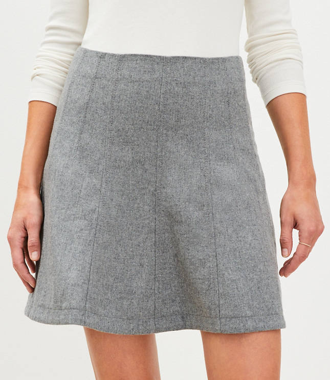 Embroidered Scalloped Shift Skirt