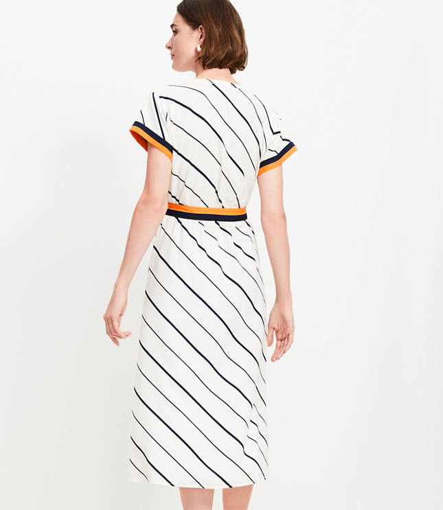 Petite Striped Dolman Midi Shirtdress