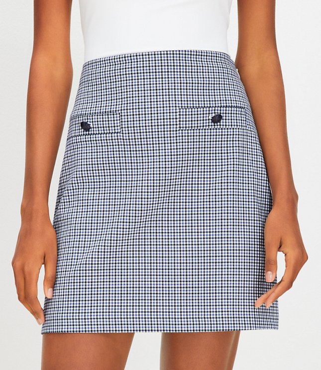 Petite Houndstooth Pocket Mini Skirt