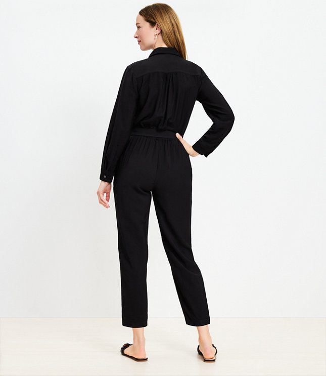 Petite Belted Pocket Jumpsuit