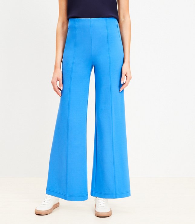 Petite Ponte Wide Leg Pants