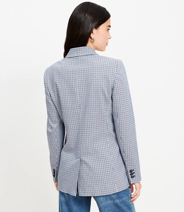 Petite Houndstooth Relaxed Modern Blazer