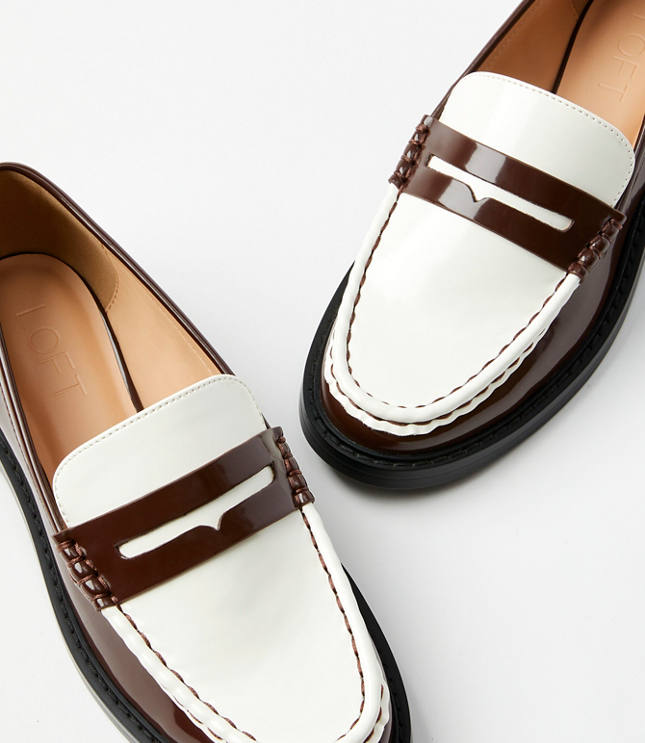 Two Tone Penny Loafers