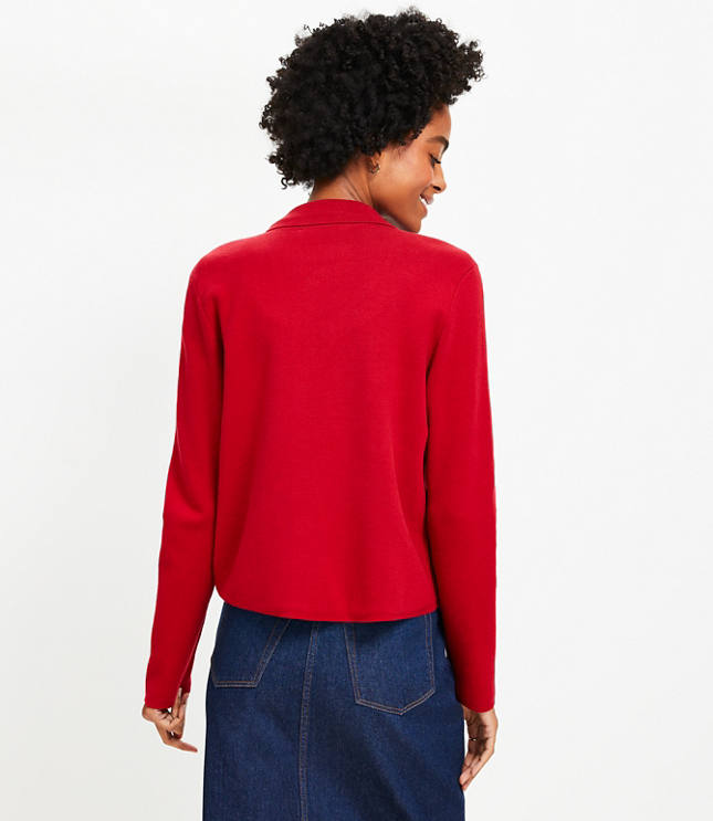 Petite Collared Sweater Jacket image number 2