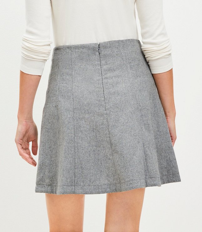 Wool Blend Seamed Mini Skirt