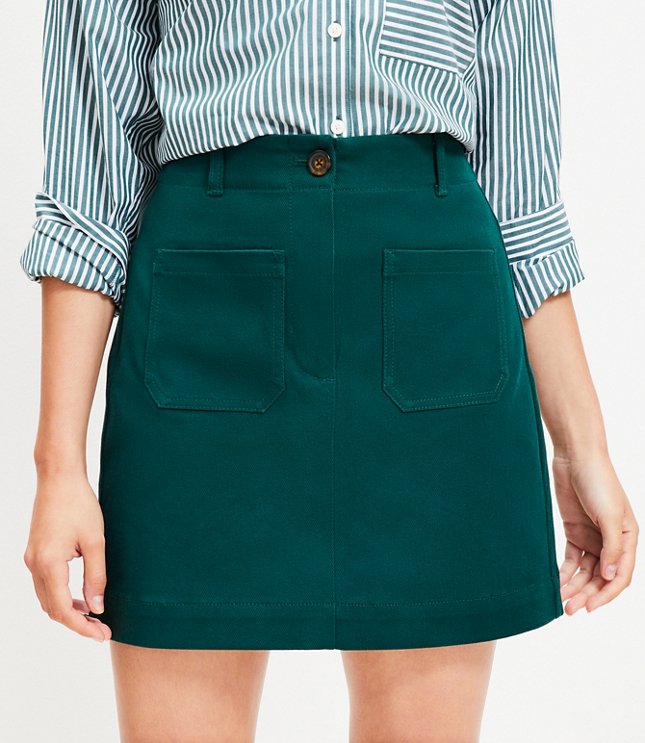 Petite Faux Leather Snap Mini Skirt