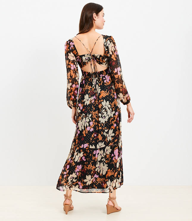 Petite Metallic Clip Gardenia Cutout Back Maxi Dress carousel Product Image 3