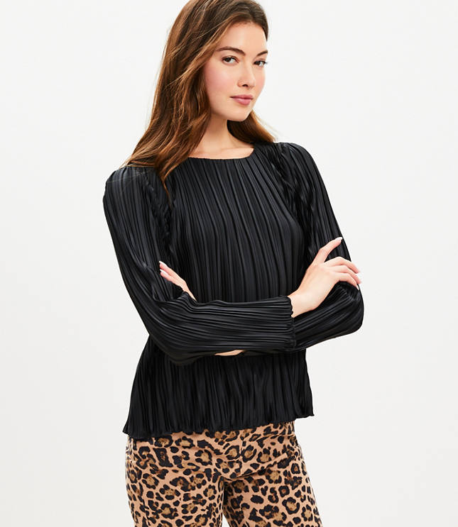 Pleated Jersey Blouse