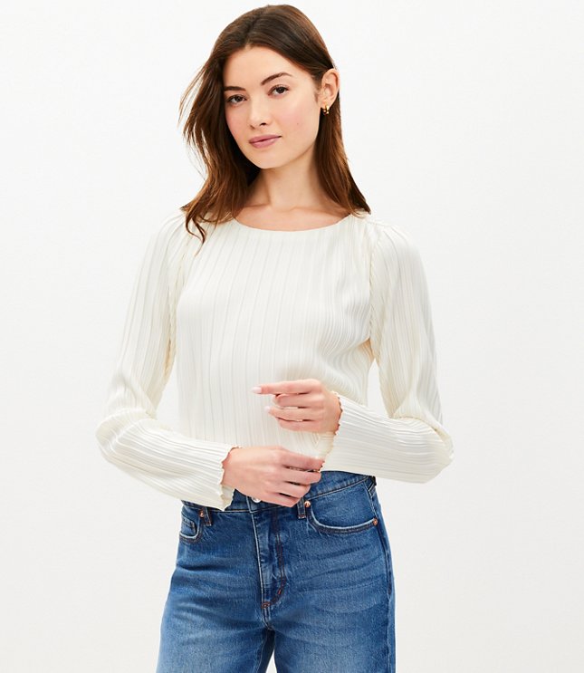 Pleated Jersey Blouse