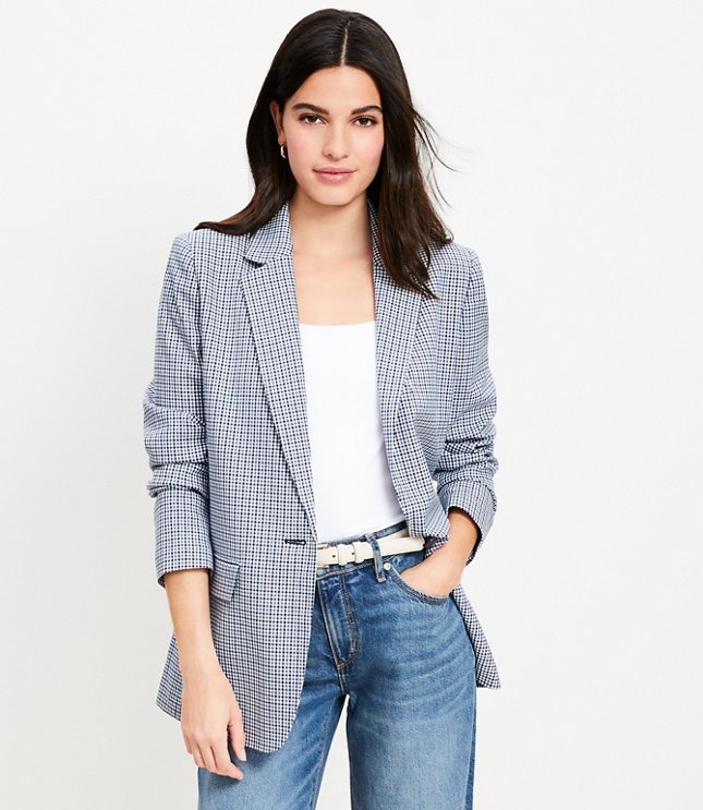 Plaid Double Breasted Blazer