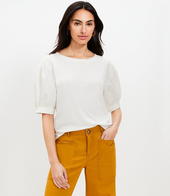 Crinkle Pleated Sleeve Top