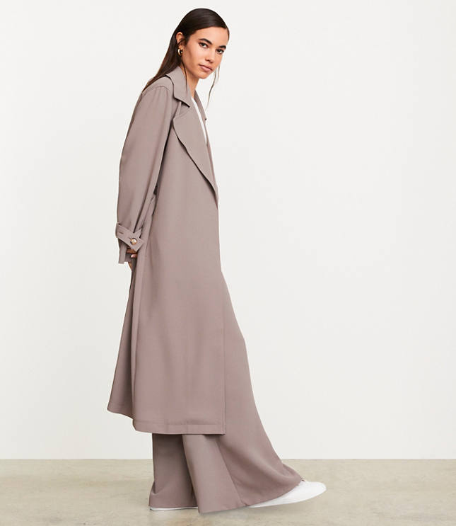 LOFT Versa Crepe Drape Oversized Trench Coat