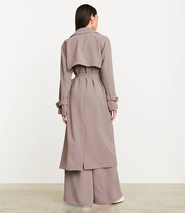 LOFT Versa Crepe Drape Oversized Trench Coat