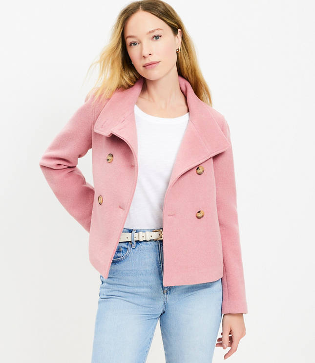 Petite pink wool coat best sale