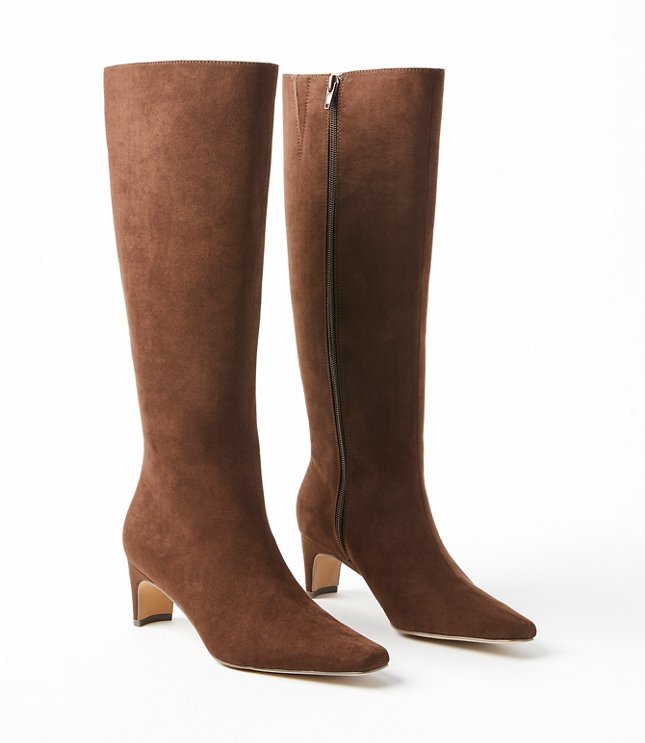 Tall Squared Pointy Toe Booties - Chocolate