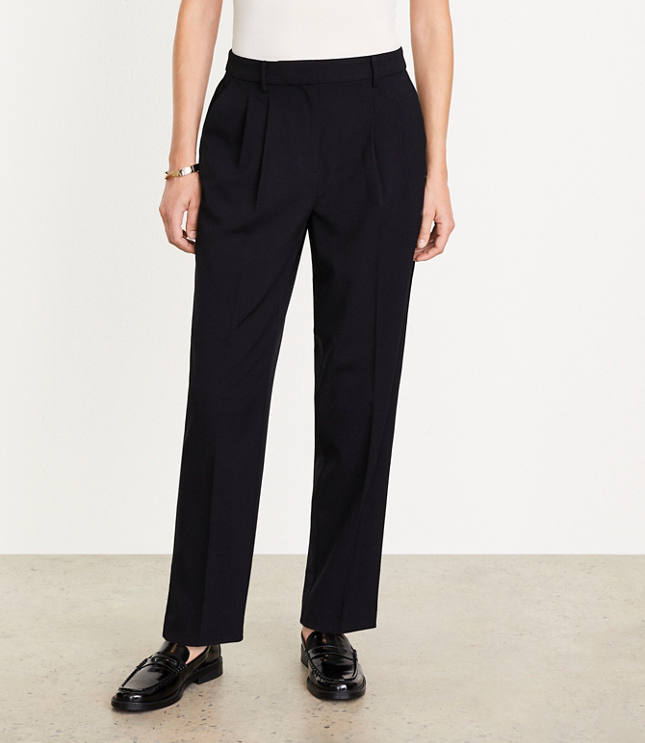 Curvy LOFT Versa Seasonless Stretch Double Pleat Taper Pant