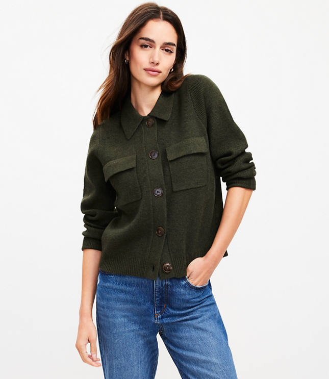 Shirt Sweater Jacket - Dark Caper