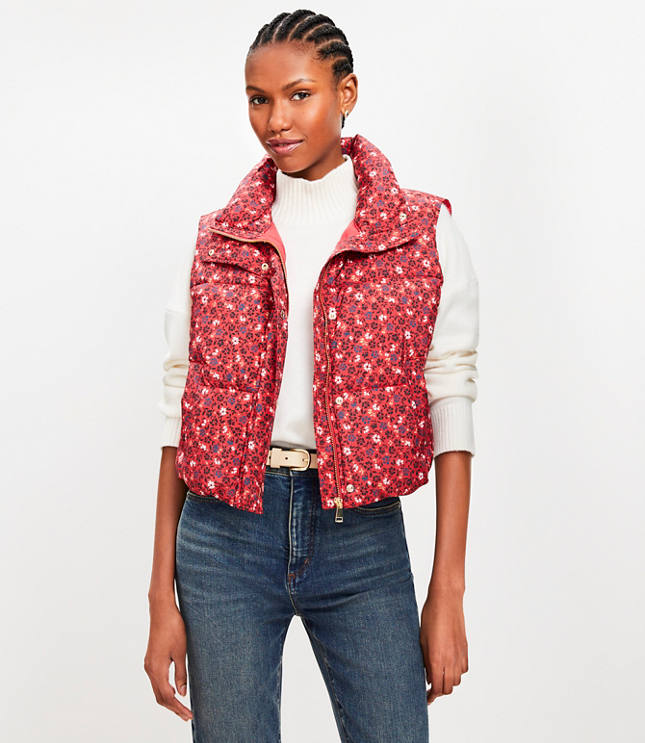 Floral Puffer Vest