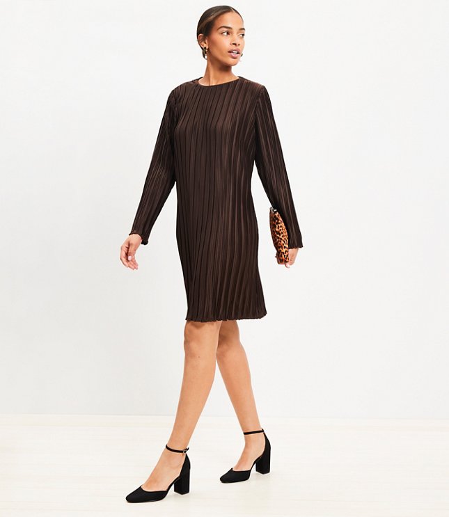 Pleated Jersey Mini Dress