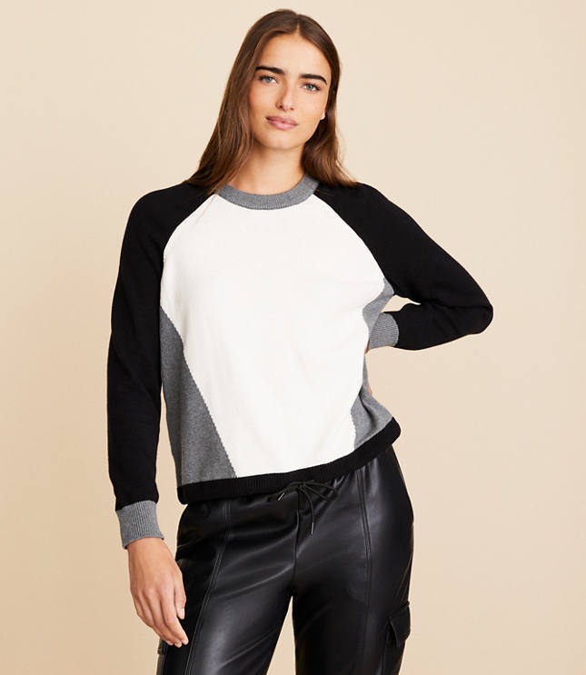 Lou & Grey Colorblock Drawstring Hem Sweater