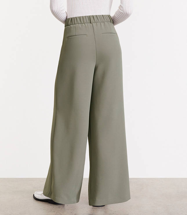 Petite LOFT Versa Crepe Drape Palazzo Pant carousel Product Image 3