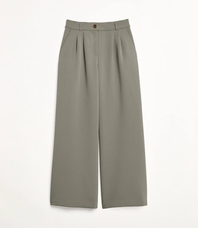 Petite LOFT Versa Crepe Drape Palazzo Pant carousel Product Image 5
