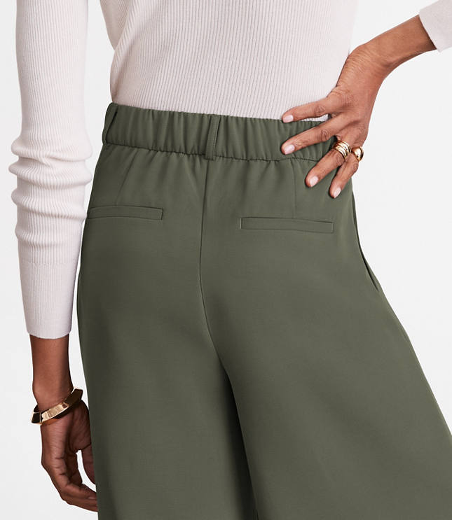 Petite LOFT Versa Crepe Drape Palazzo Pant