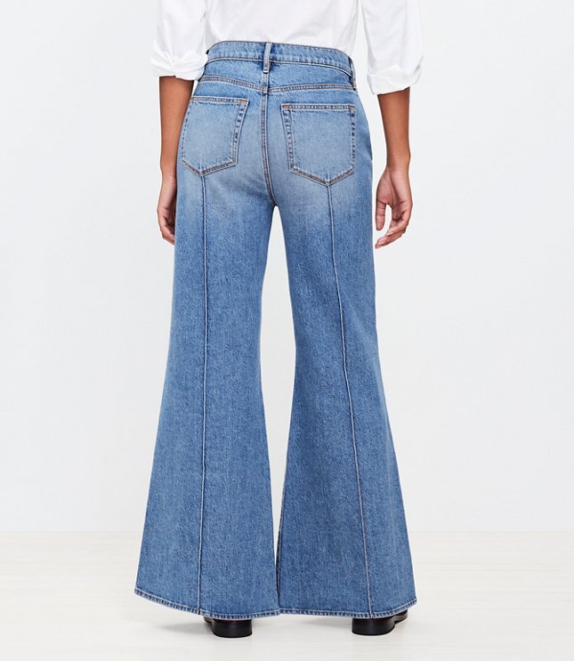 Petite Curvy High Rise Super Flare Jeans in Vintage Indigo Wash