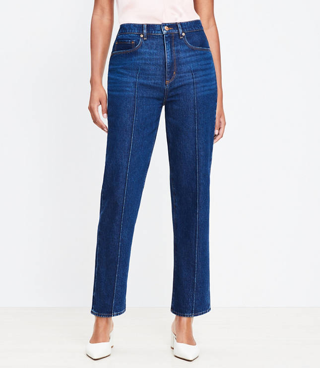 Tall High Rise Straight Jeans in Clean Dark Wash