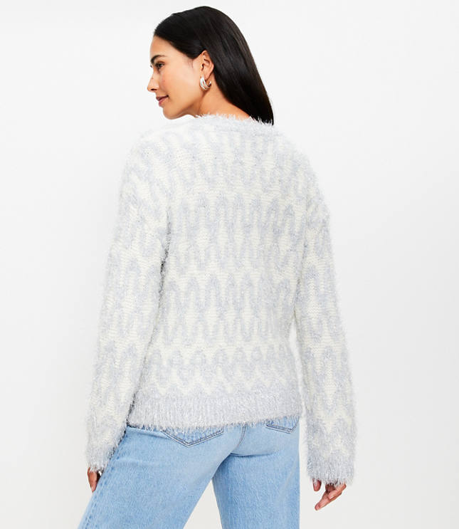 Geo Sparkle V-Neck Sweater