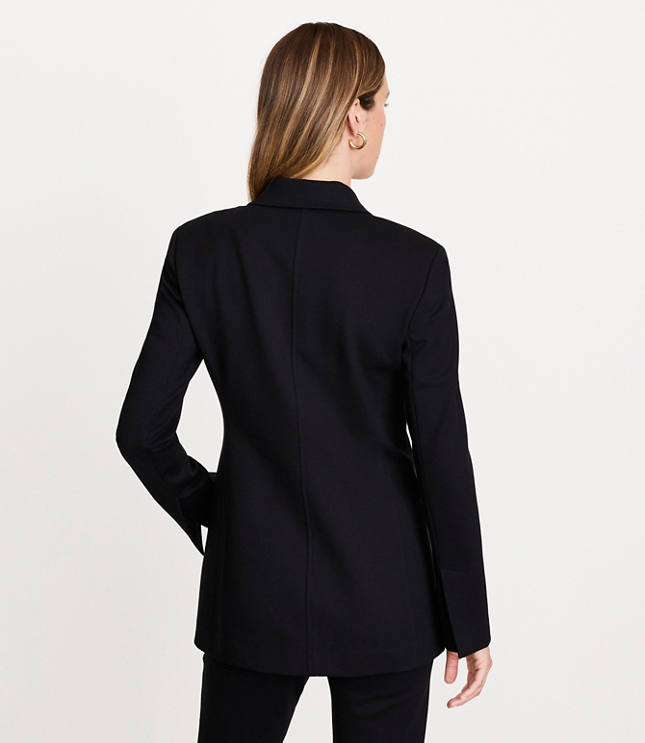 Petite LOFT Versa Ponte Deluxe Sculpted Blazer image number 2