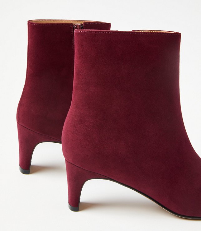Faux Suede Squared Pointy Toe Booties
