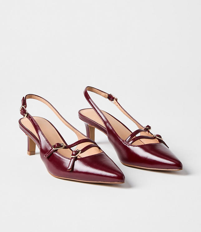Buckle Strappy Slingback Pumps