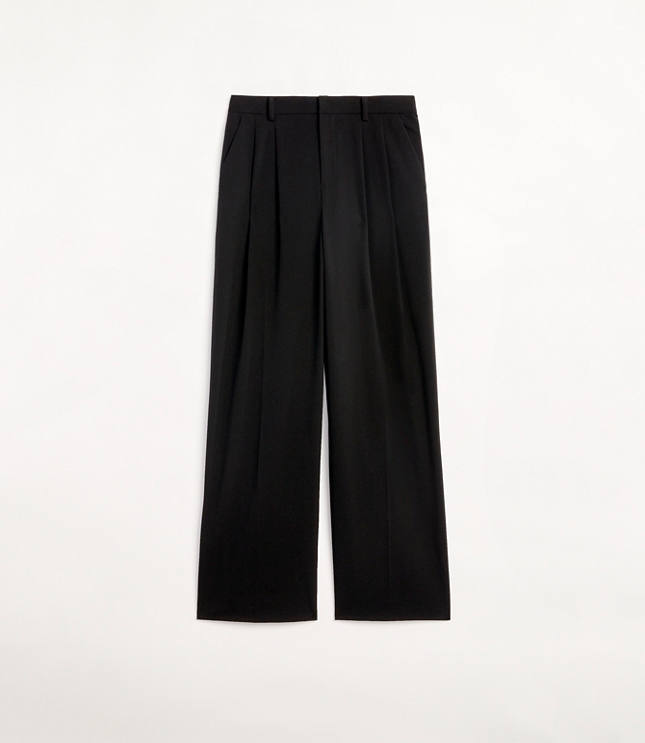 Petite Curvy LOFT Versa Seasonless Stretch Double Pleat Wide Leg Pant