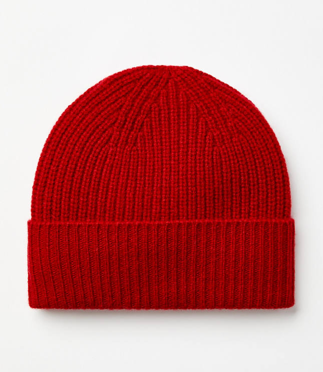 Ribbed Cashmere Beanie