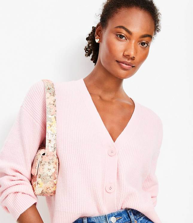 Pink cardigan sweater hotsell