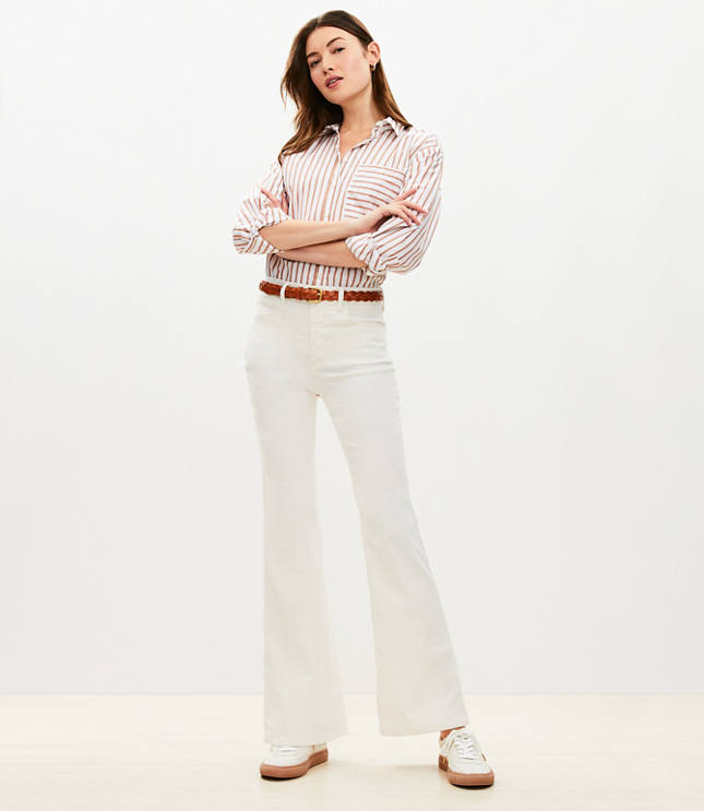 Petite Slim Flare Pants Corduroy