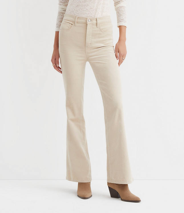 Petite Slim Flare Pants Corduroy