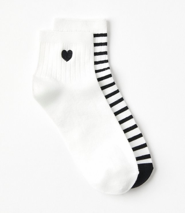 Flecked Ribbed Crew Socks - Black