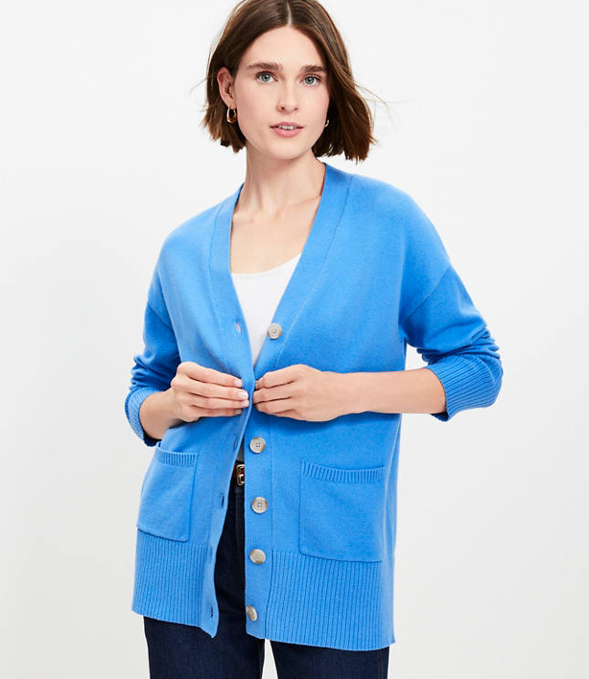 Petite V-Neck Pocket Cardigan