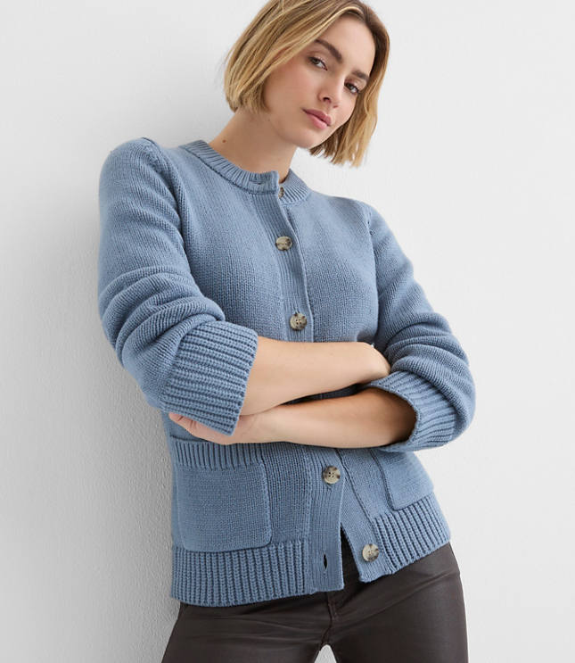 Petite Waisted Patch Pocket Cardigan