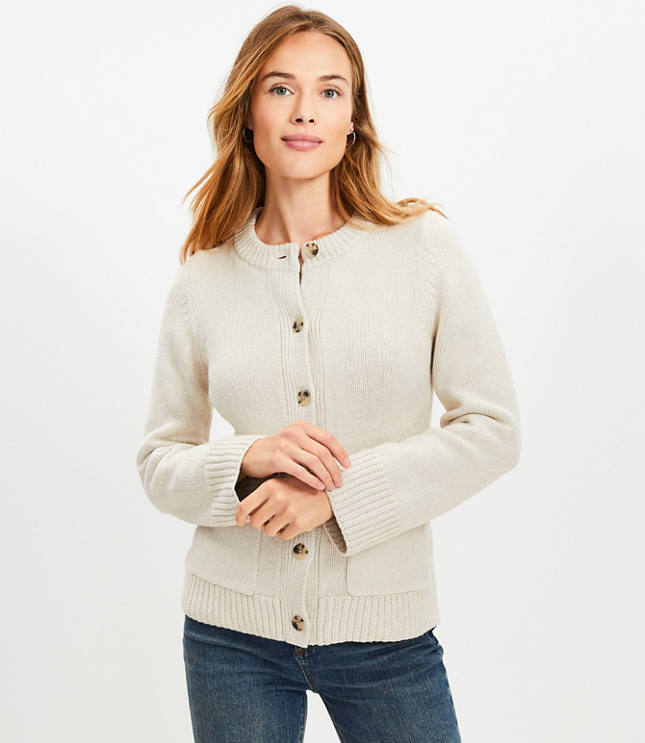 Petite Waisted Patch Pocket Cardigan