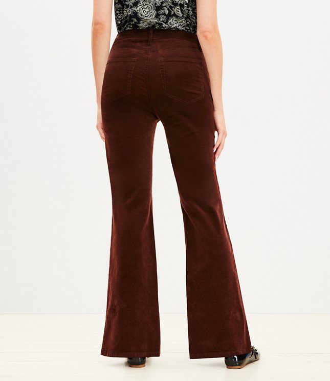 Petite Curvy Slim Flare Pants in Corduroy