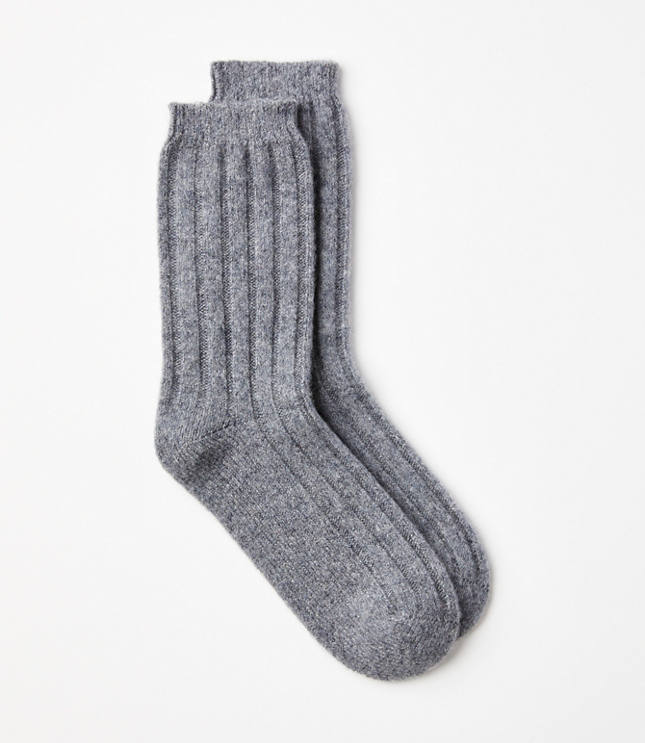 Cashmere Crew Socks - Grey Stone Heather